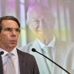 El expresidente del Gobierno José María Aznar, ayer, durante la inauguración del Campus FAES