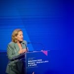 La vicepresidenta primera y ministra de Economía y Transformación Digital en funciones del Gobierno, Nadia Calviño, inaugura la Conferencia CAF 'Unión Europea, América Latina y el Caribe: Una agenda conjunta para el desarrollo' en el Anfiteatro Gabriela Mistral en Casa América.