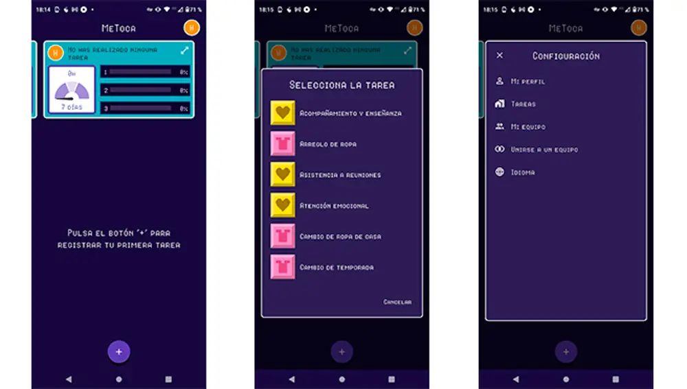 Interfaz de la app.
