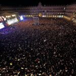 Aspecto que presentaba la Plaza Mayor de Salamanca durante el concierto de Juan Magan