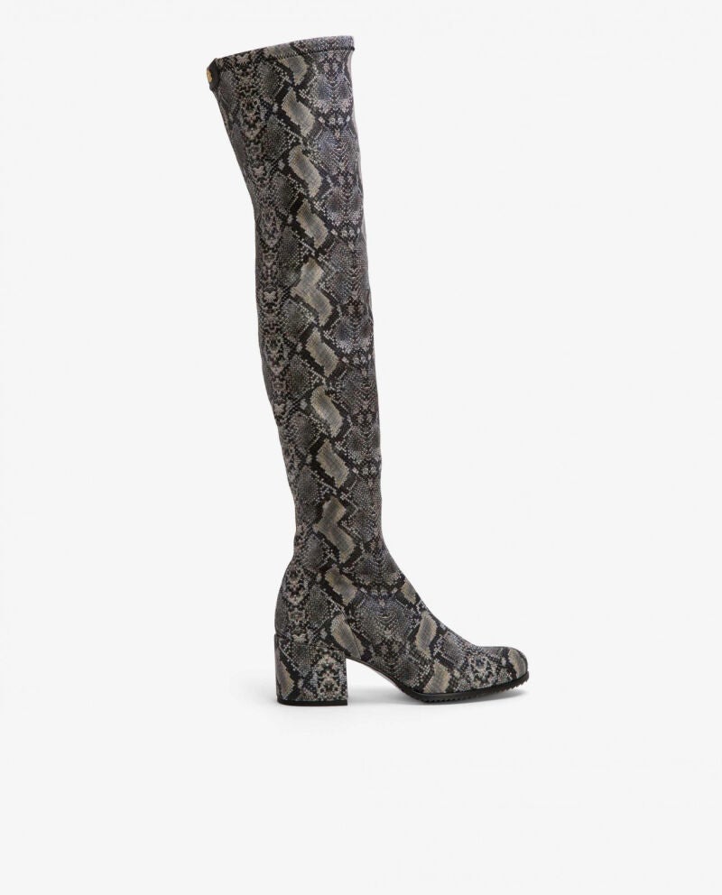 Bota mosquetera strech serpiente en gris