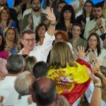 El presidente del PP, Alberto Núñez Feijóo durante un acto en Santiago de Compostela 