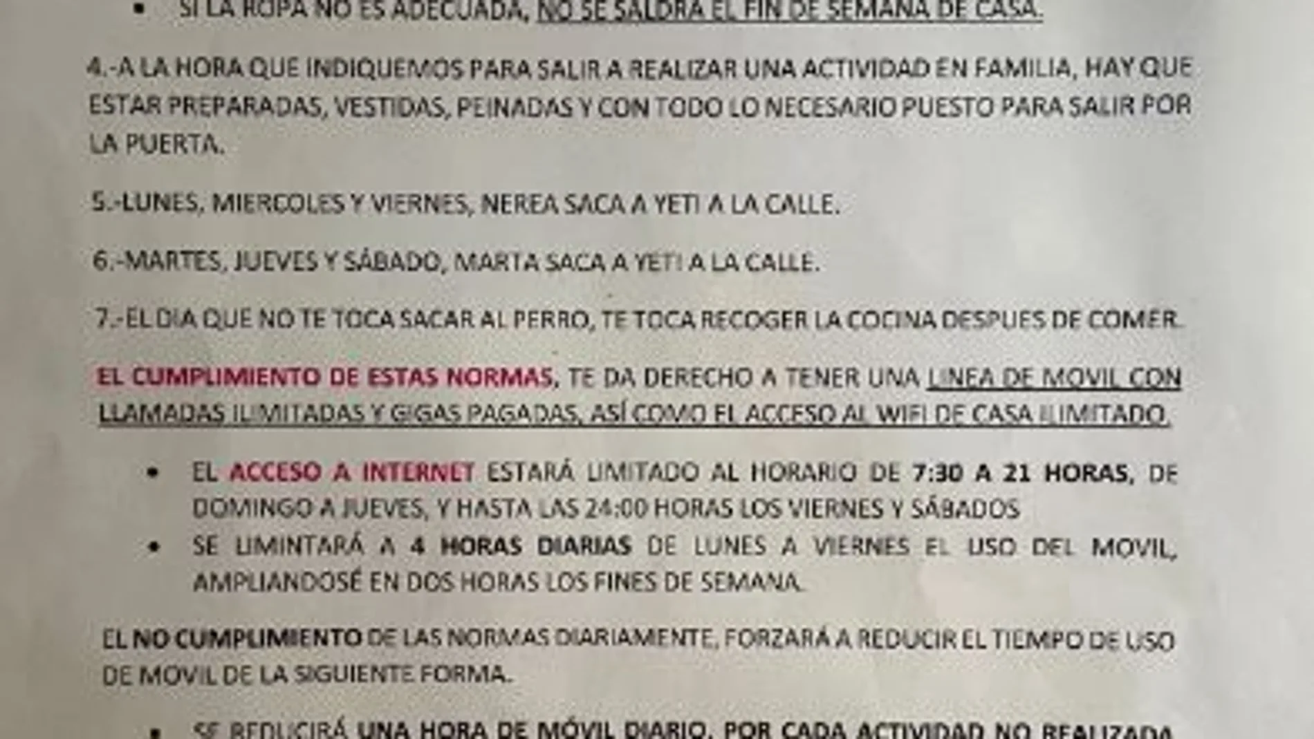 La lista de normas de la casa que se ha hecho viral en redes