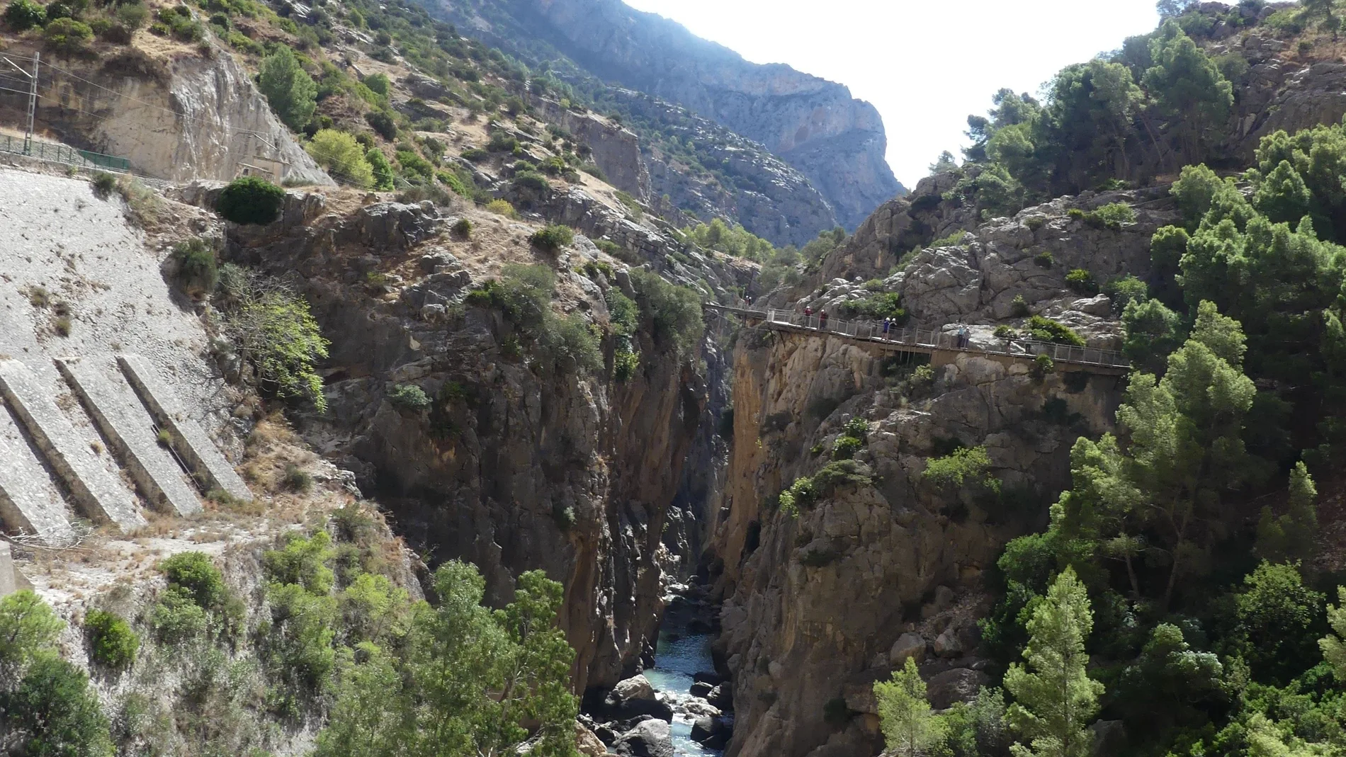 Vista de uno de los tramos del Caminito del Rey.