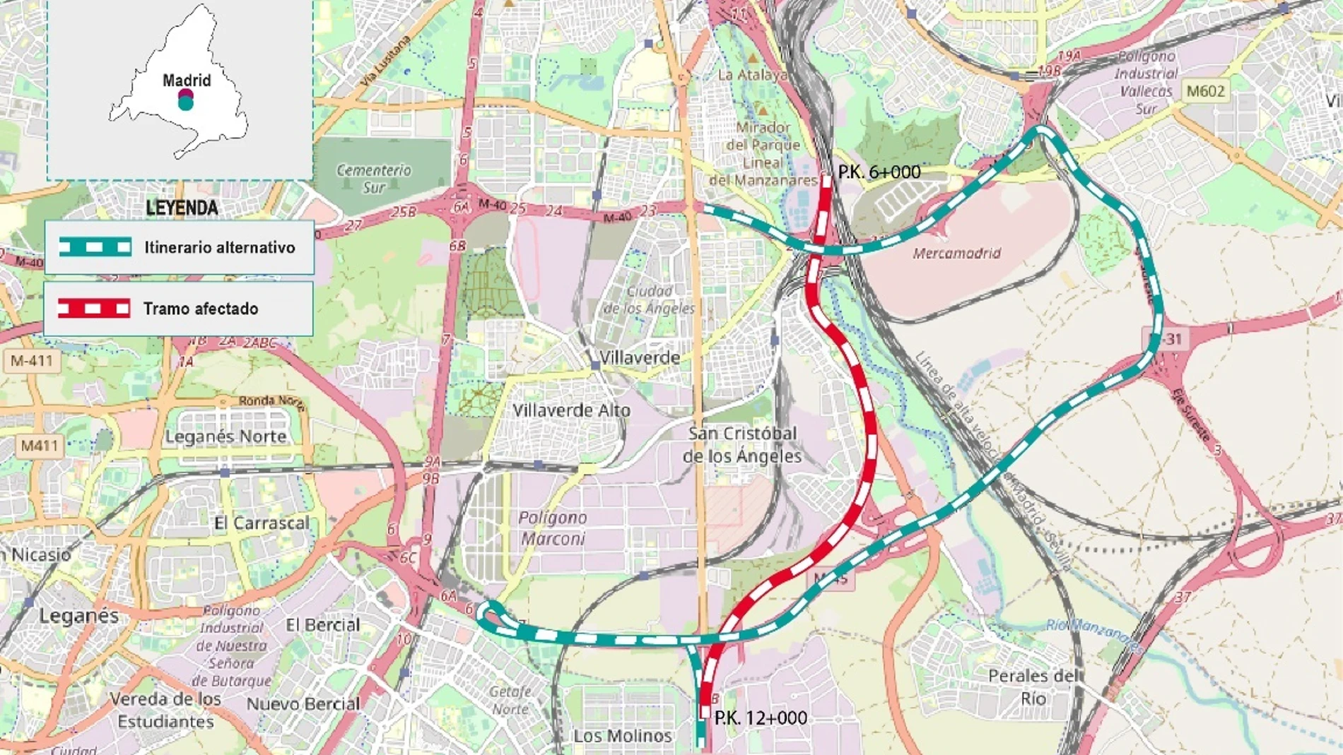 MADRID.-La A-4 sufrirá cortes de tráfico hasta este domingo por obras de rehabilitación del firme