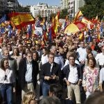 Acto del PP contra la Amnistia con el apoyo de los expredientes Aznar y Rajoy a Alberto Nuñez Feijoo. © Jesús 