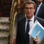 El líder del PP, Alberto Núñez Feijóo, en el Congreso de los Diputados