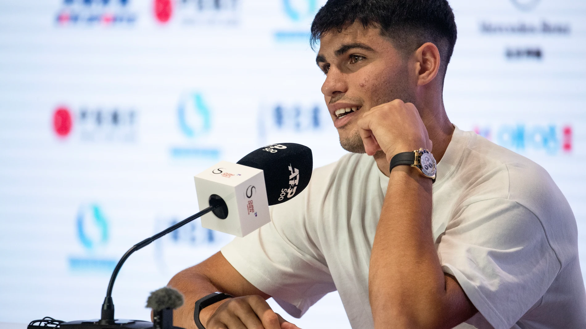 Alcaraz, en la conferencia de prensa del torneo de Pekín