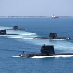 Cuatro submarinos de la armada australiana de la clase Collins