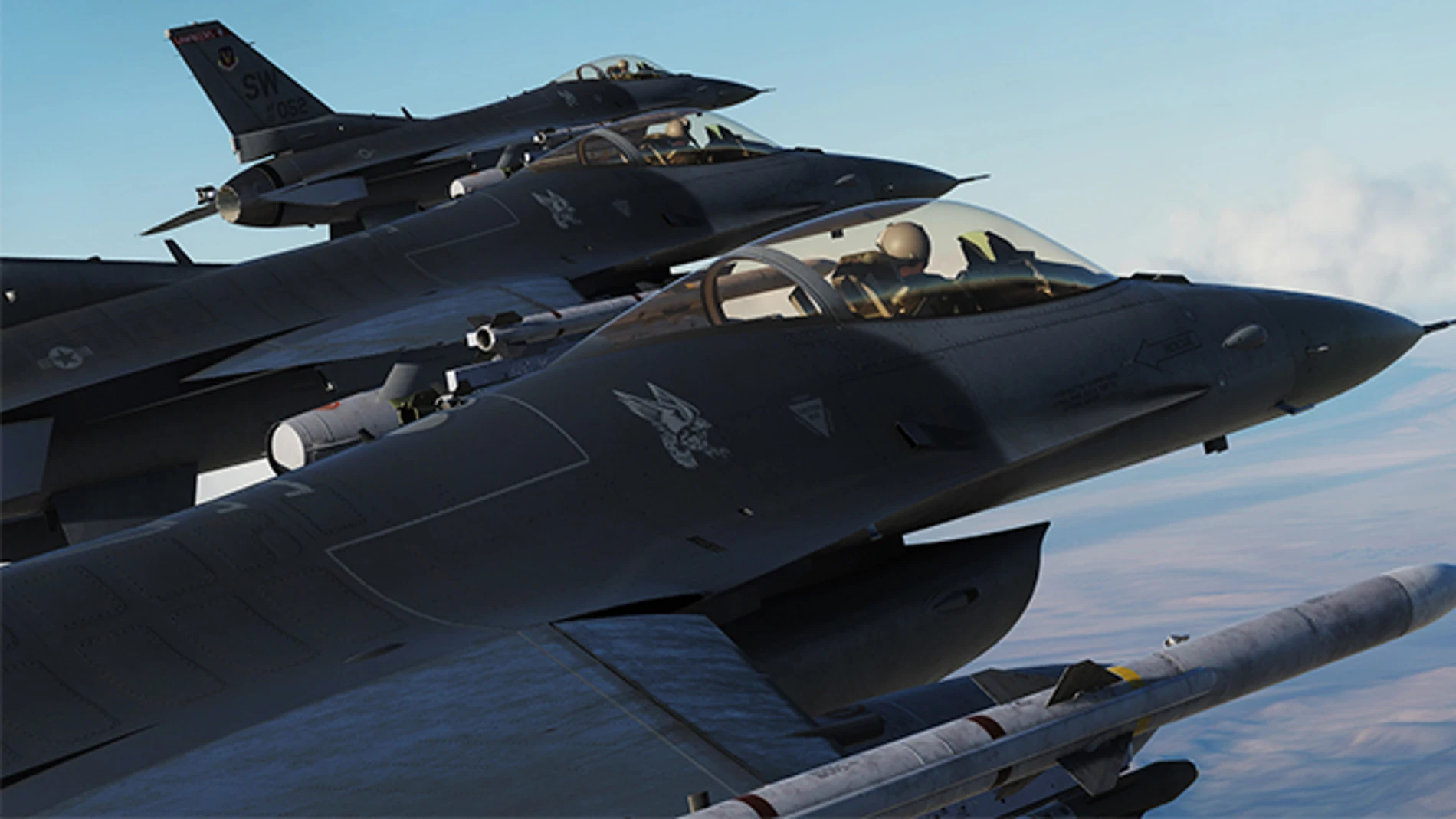 Varios cazas F-16 en DCS.