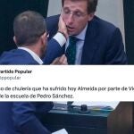 Momento en el que el concejal socialista le da dos palmadas en la cara a Almeida