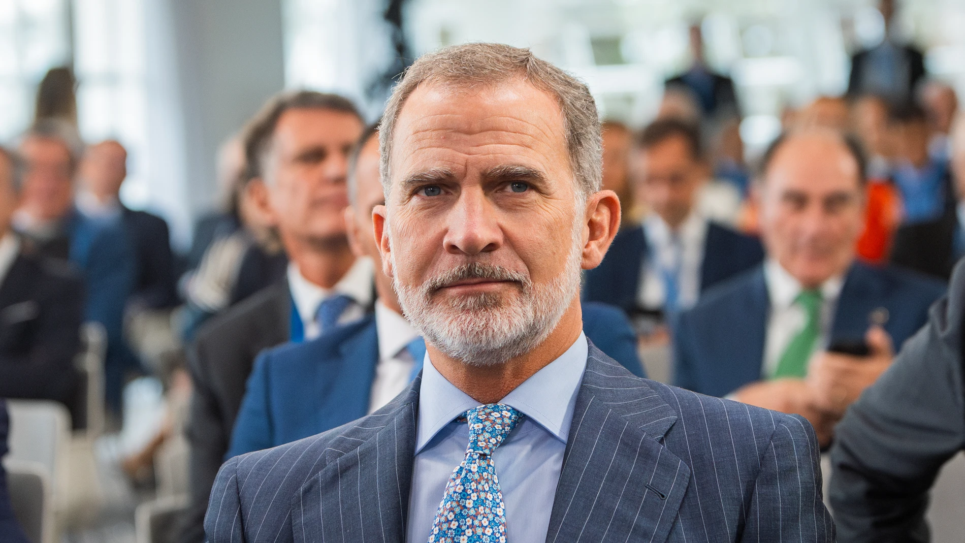 El Rey Felipe VI, durante el IV Foro La Toja-Vínculo Atlántico, a 28 de septiembre de 2023, en la Isla de La Toja, O Grove, Pontevedra, Galicia (España). Don Felipe preside la inauguración del ‘Foro la Toja – Vínculo Atlántico’, que cumple este año su quinta edición, y se celebra del 28 al 30 de septiembre en la Isla de La Toja, bajo el lema ‘Un mundo más incierto’. Este foro es creado para defender los valores que definen las sociedades democráticas, empresarios, políticos y sociedad civil, ...