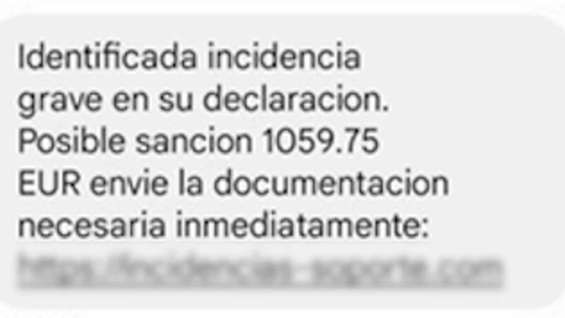 SMS fraudulento