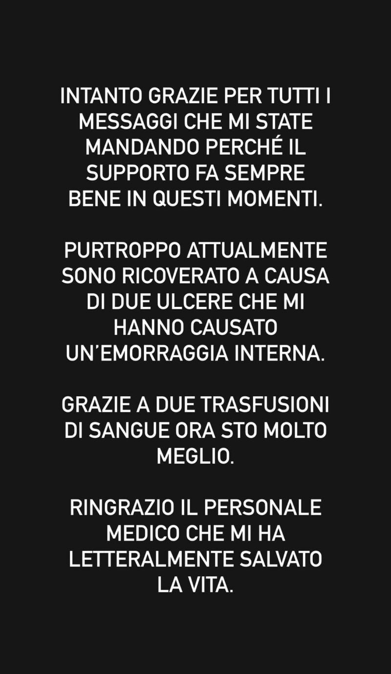 Mensaje en las redes sociales de Fedez