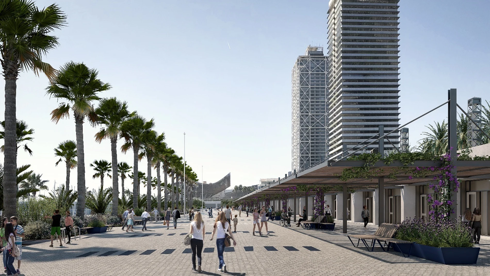 Imagen generada de la transformación del Port Olímpic PORT OLÍMPIC DE BARCELONA 30/09/2023