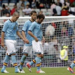 Los jugadores de España tras la derrota ante Japón