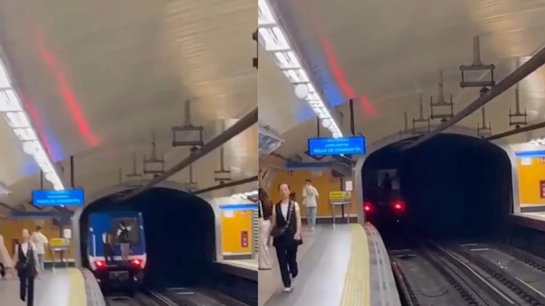 Jóvenes se suben de forma ilegal al metro de Madrid