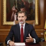 El Rey, durante su discurso del 3-O de 2017