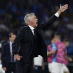 Ancelotti, durante el Nápoles-Real Madrid