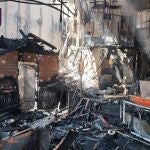 Estado en el que quedó parte de la discoteca afectada por el incendio de Murcia el pasado domingo