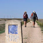 Peregrinos en el Camino de Santiago Francés. 