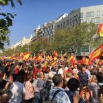 Imagen de la marcha constitucionalista por las calles de Barcelona