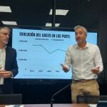 Benjamín Castro y Rodrigo Molledo, de CSIF, atienden a la prensa