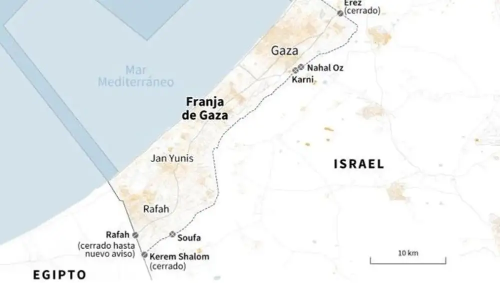 Datos básicos de Gaza, epicentro del actual conflicto armado entre palestinos e isralíes
