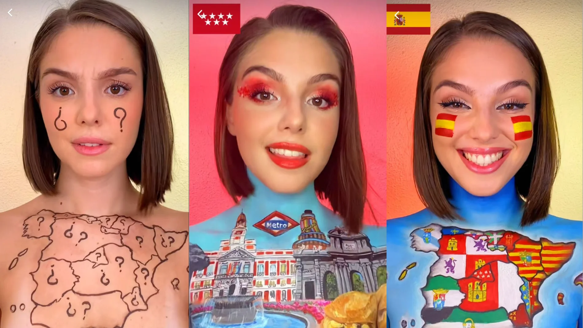 La artista Kalon Bay celebra el Día de la Hispanidad con un maquillaje que une a España
