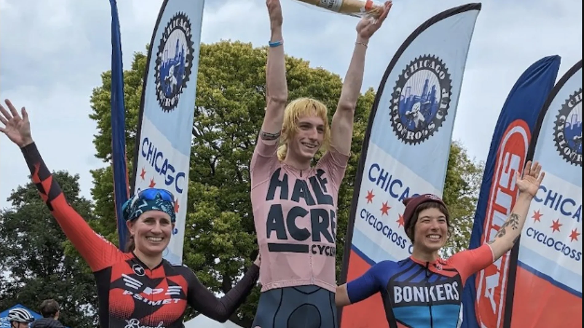 Podio de la Copa Femenina de Ciclocross de Chicago