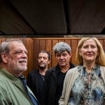 Jorge Díaz, Agustín Martínez y Antonio Mercero, los autores que hay detrás de Carmen Mola, junto a la novelista Luz Gabas