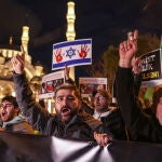 Protest against Israel after an airstrike on hospital in Gaza