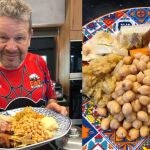 Alberto Chicote posa con su cocido madrileño