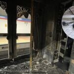 Así quedó el vagón de metro después de la explosión del patinete eléctrico