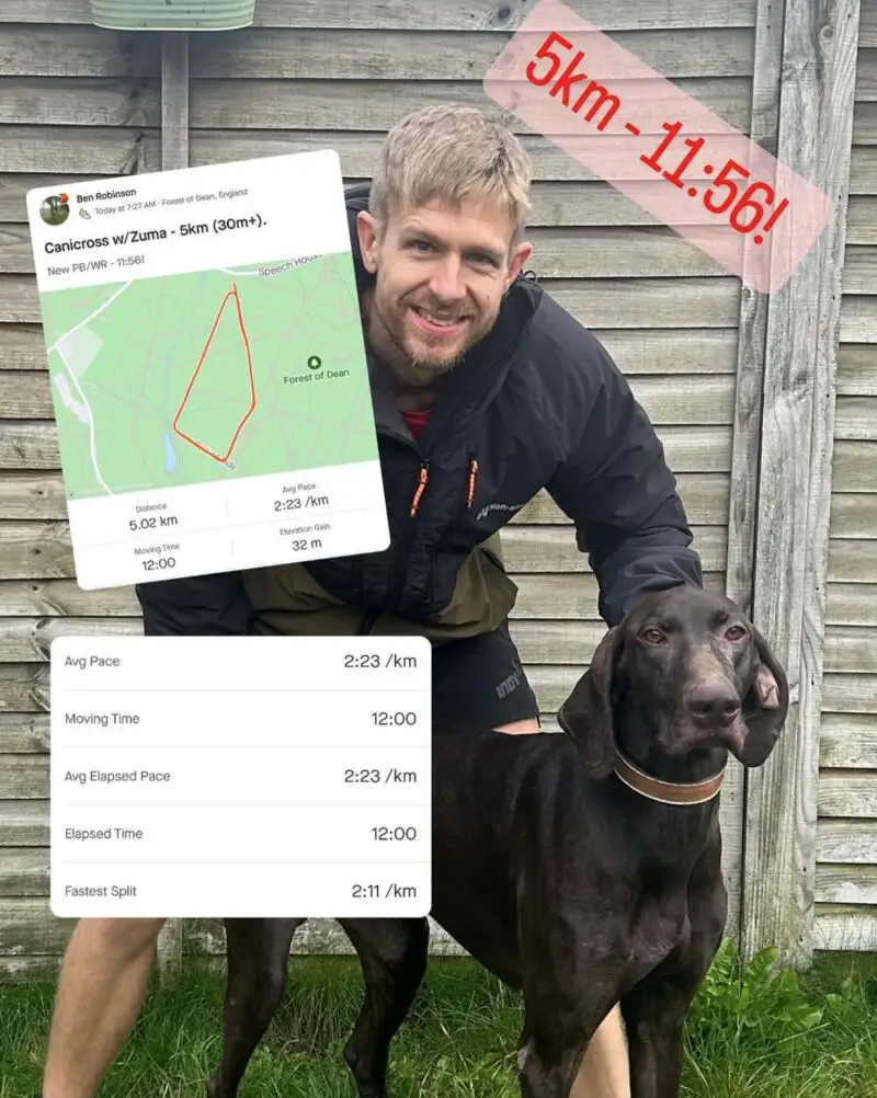 Ben Robinson, el corredor de canicross que ha batido el récord de los 5km