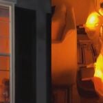 Decoración de incendio doméstico en Halloween 