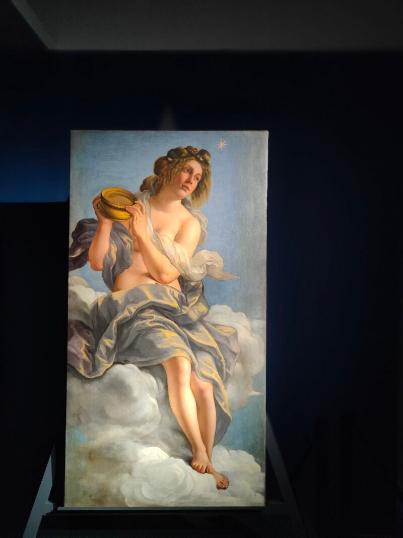 La pintura de Gentileschi, con el velo que se añadió posteriormente