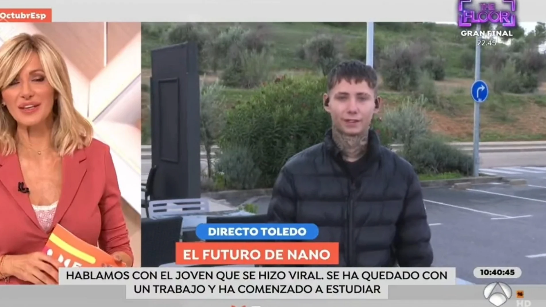 Nano Jr. en una entrevista para el programa 'Espejo Público' que presenta Susanna Griso