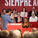 Pedro Sánchez durante su intervención en el comité federal del Psoe