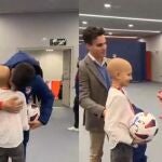 Álvaro Morata y Gonzalo Caballero junto a María