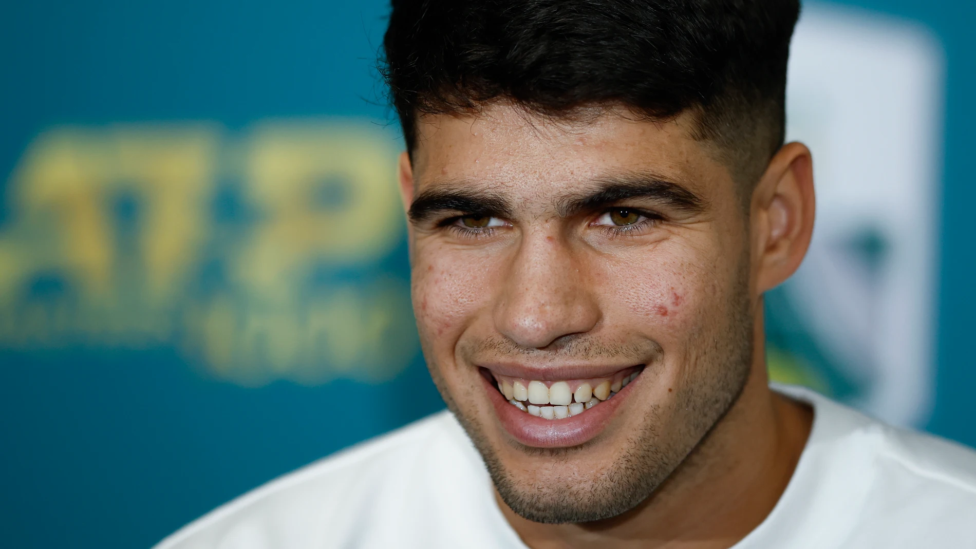 Paris (France), 30/10/2023.- Carlos Alcaraz of Spain holds a press conference at the Rolex Paris Masters tennis tournament in Paris, France, 30 October 2023. (Tenis, Francia, España) EFE/EPA/YOAN VALAT