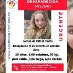 Lorena de Rafael Cinta, una joven de 28 años desaparecida en Arévalo