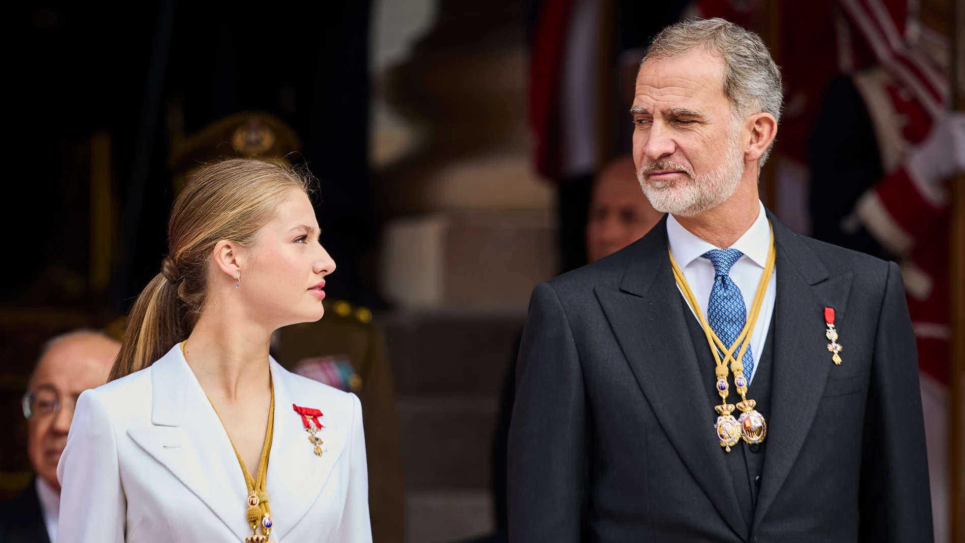 La princesa de Asturias, Leonor de Borbón, jura la Constitución en presencia de las Cortes reunidas en el Congreso de los Diputados. Con la asistencia de Felipe VI y Letizia. © Alberto R. Roldán / Diario La Razón. 31 10 2023