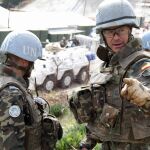 Ingenieros del Ejército de Tierra del contingente español Libre Hidalgo en Líbano, junto a los BMR