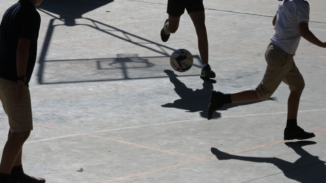Varios ni&ntilde;os juegan en el patio del colegio de la Alameda de Osuna.