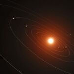 Representación artística del sistema descubierto por la misión Kepler.