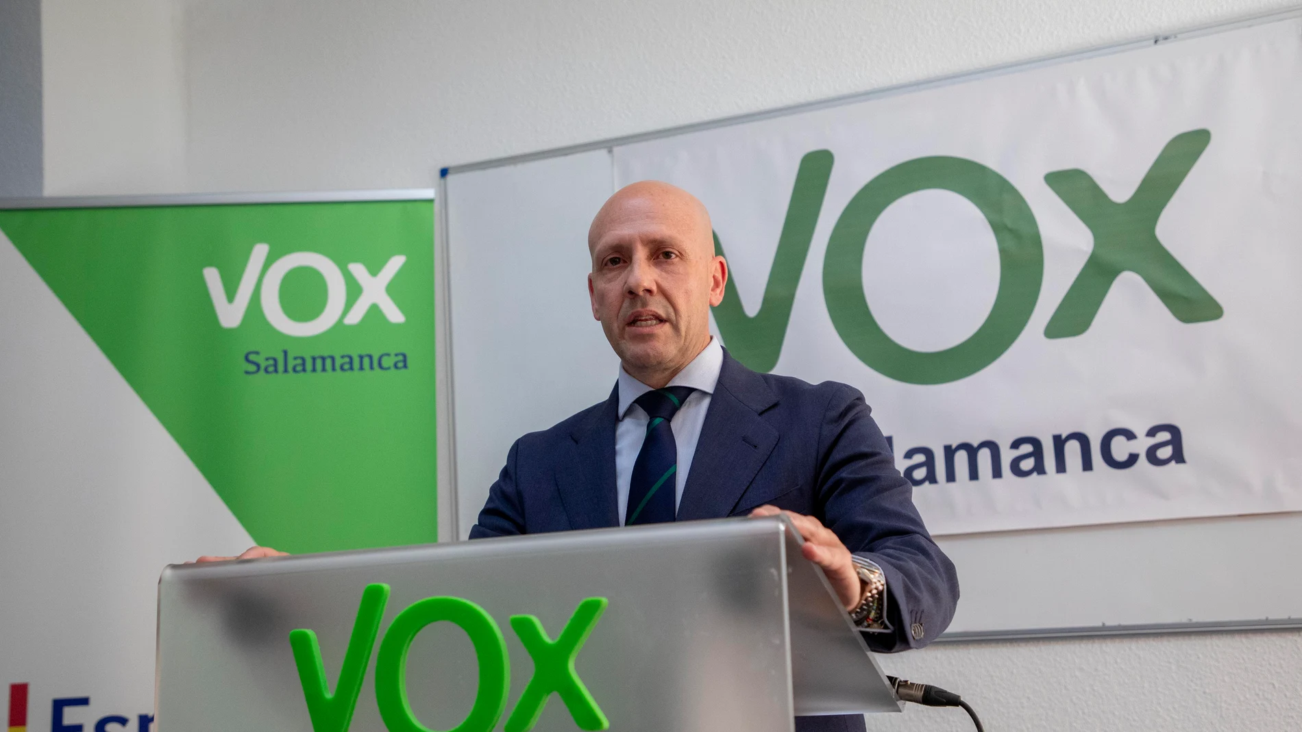 El portavoz del Grupo Vox en las Cortes, Carlos Menéndez