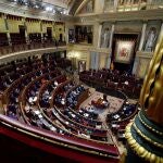  Vista del hemiciclo durante un pleno en el Congreso de los Diputados.