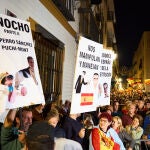 Concentración en la sede del PSOE-A contra la ley de la amnistía (Sevilla) el pasado lunes