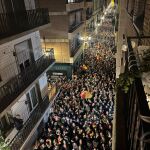 Manifestación contra la amnistía frente a la sede del PSOE-A, en Sevilla